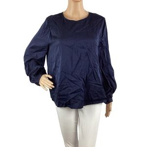 Eileen Fisher Silk Blend Top Size M Navy Blue